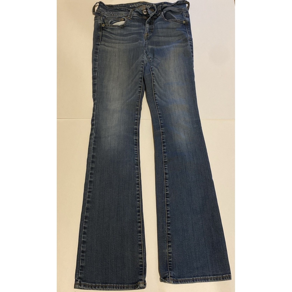 American Eagle Outfitters Women's Kick Boot Jeans Size 4 Regular Faded Broken In